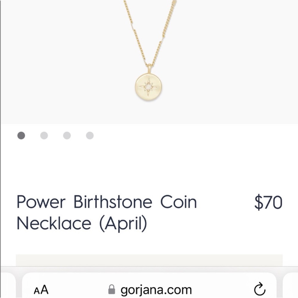 Gorjana - Power Birthstone Coin Necklace (April)